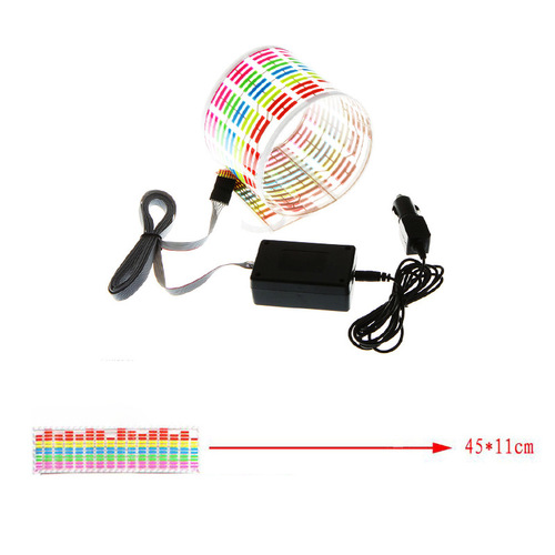 Car LED Music Rhythm Light Audio Light LED Voice Control Light Beats with Music Car Glass Decorative Light