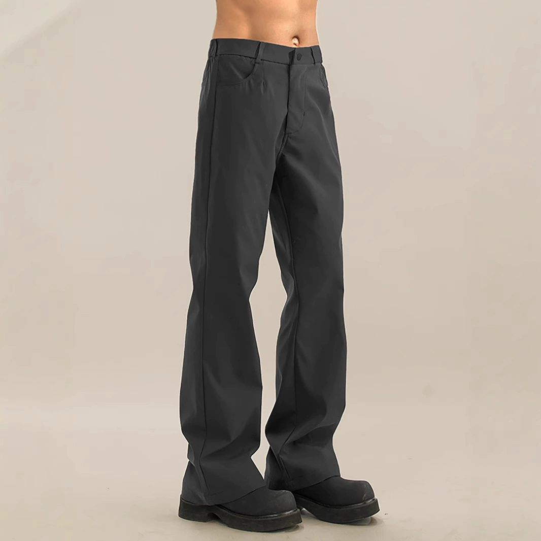 Новые черные свободные прямые брюки микро-лак брюки для мальчиков повседневные брюки американские высокие уличные брюки cleanfit