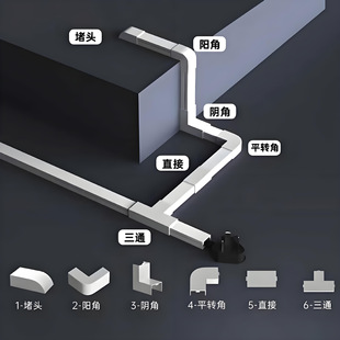 Pvc Trunking Accessories Installation Flat Corner Tee Flame Retardant Insulation Plug Direct