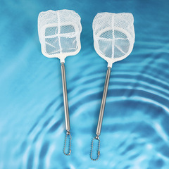 Stainless steel telescopic fish scoop household aquarium small ornamental fish fishing net square round 3D fishing net fishing tool