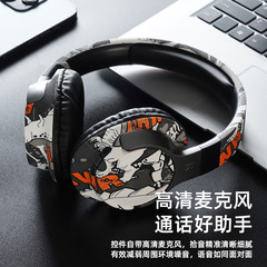 新商品の国潮風のクールな落書きのヘッドセットの無線のbluetoothのイヤホンの重低音の運動の電気競争のクロスボーダーの爆発金