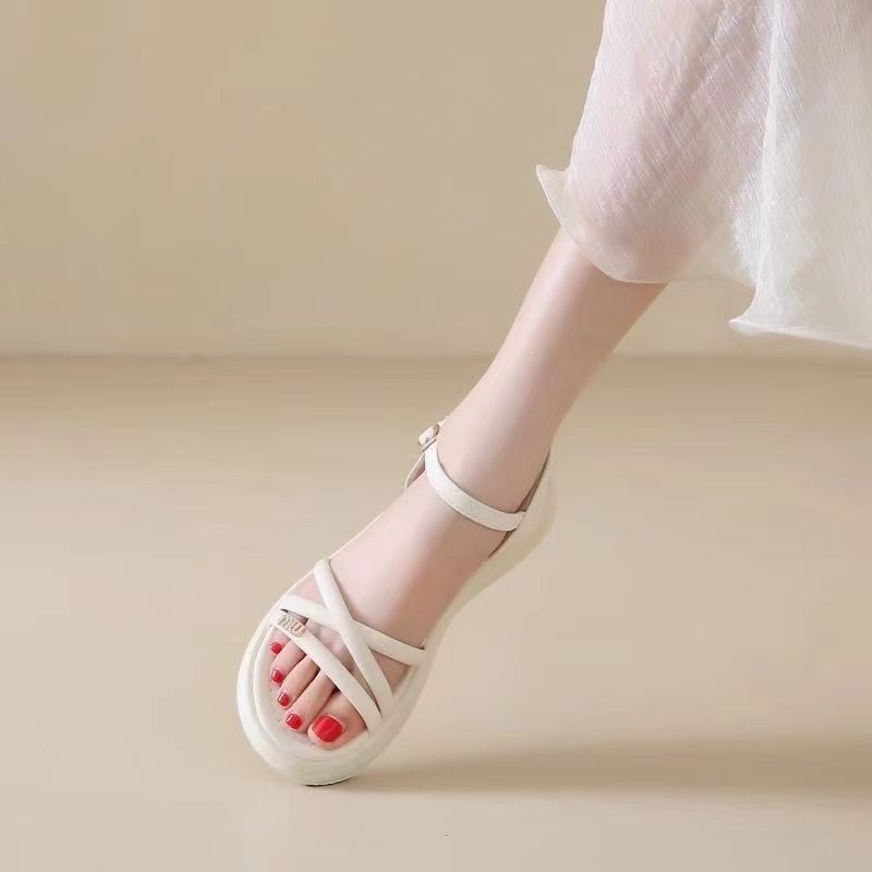 Comfortable summer beach sandals platform with a strap