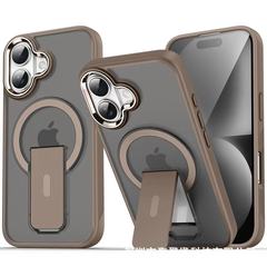 Apple 16Promax 肌に優しい磁気電話ケース iPhone17Air デスクトップスタンドつや消し保護カバーに適しています。