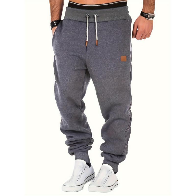 2025 New Cross-Border Dropshipping Men's Winter Casual Jogging Pants, Warm Fleece-Lined Thickened Pants