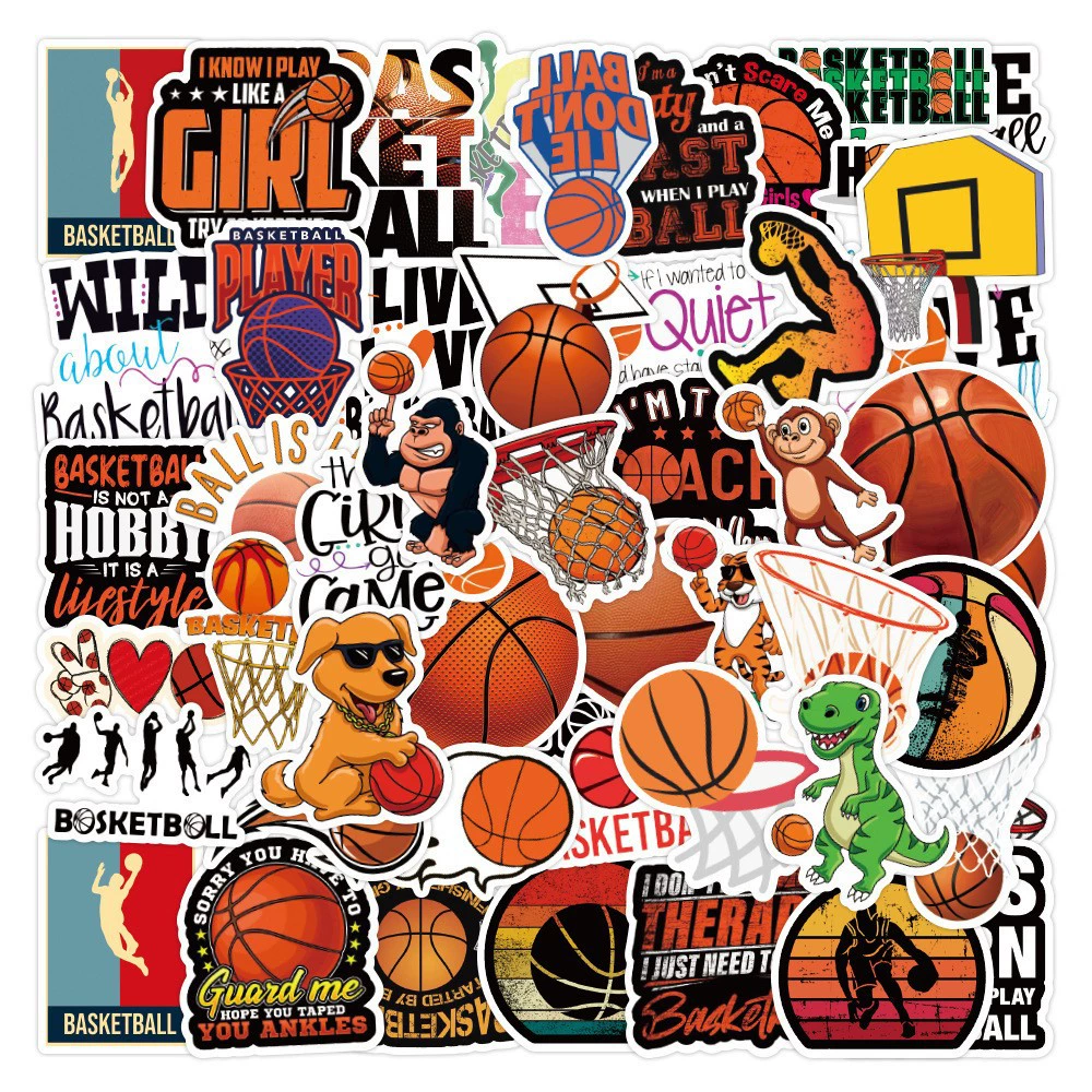 Мяч, футбольный баскетбол волейбол мультяшка водонепроницаемая наклейка ПВХ
