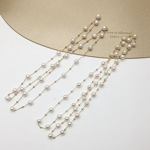 Shake the sound of the net red blogger love a 14K gold-filled freshwater pearl all over the Sky star long necklace sweater chain