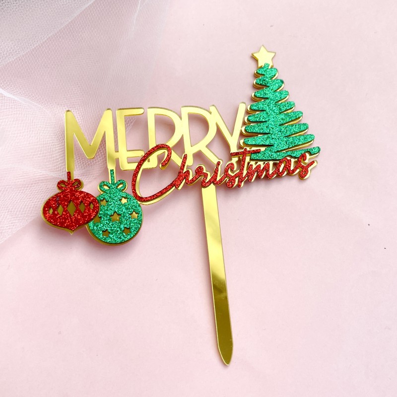 Christmas Cartoon Style Cute Letter Plastic Family Gathering Party Festival Cake Decorating Supplies display picture 2