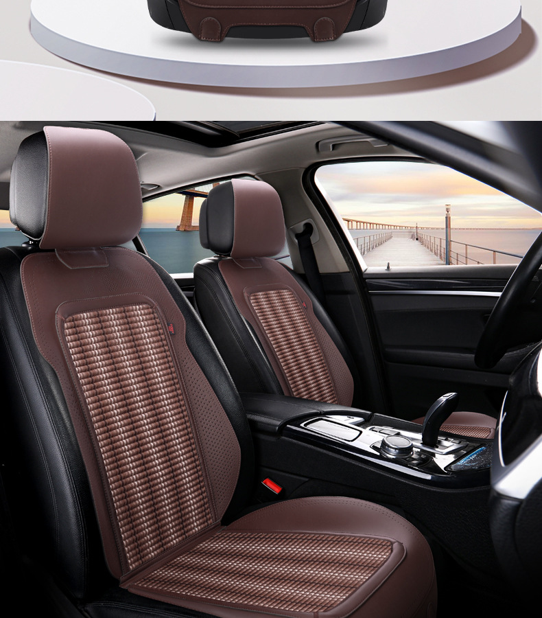 Car Seat Cushion, All-Season Saddle Cushion, Universal Perforated Trendy Health-Preserving Half-Pack Linen High-End Car Seat Cushion, Non-Slip