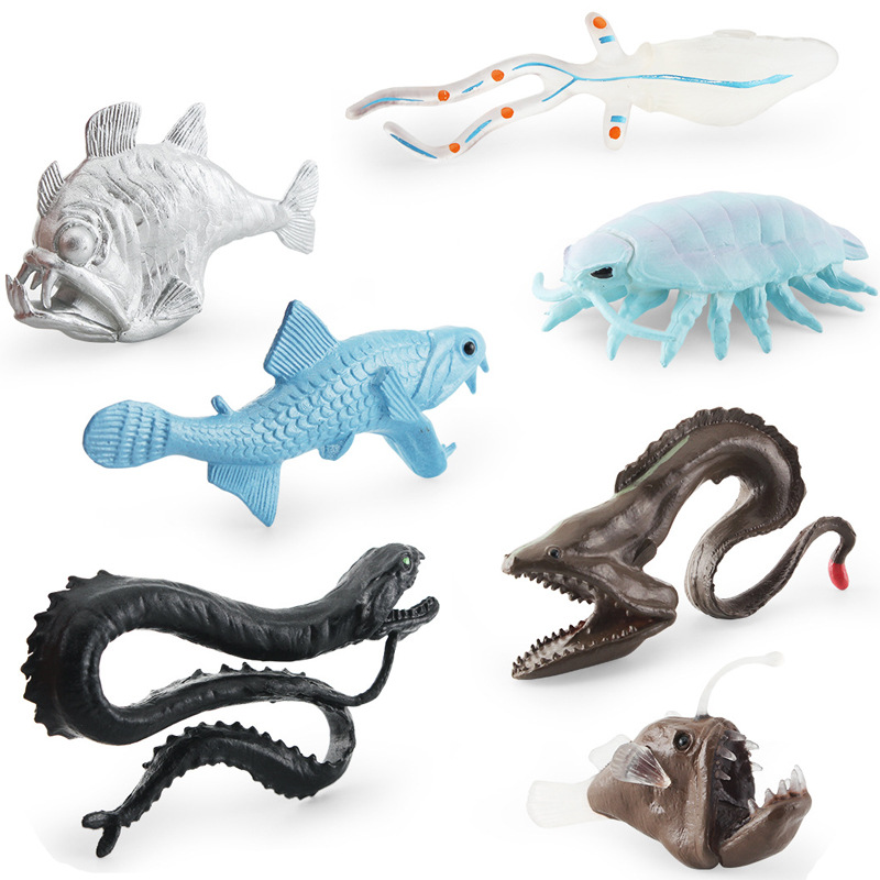 Transfronterizo Amazonas simulación pez de garganta ancha hacha pez de ojo grande calamar pescador Pez Dragón de mar profundo biológico modelo estático
