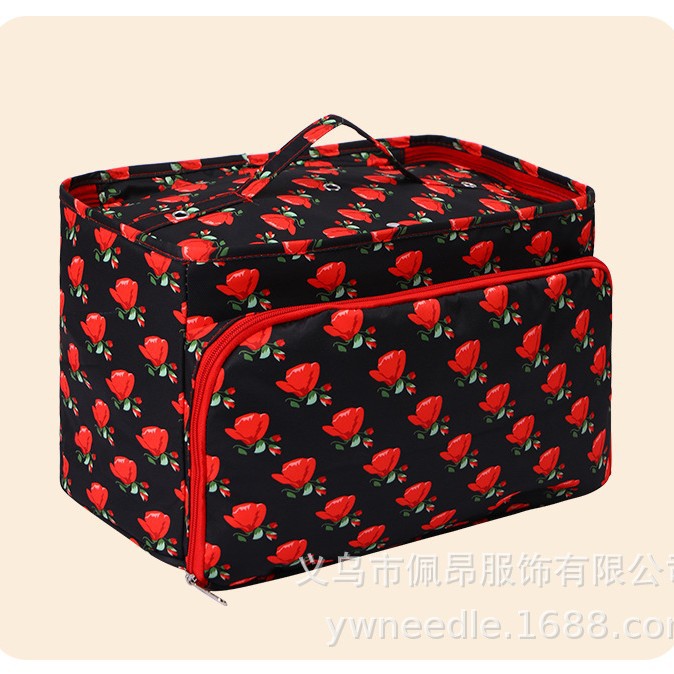 Nueva talla grande mejorada bolsa de lana de ganchillo de tres agujeros bolsa de almacenamiento herramienta de tejido de almacenamiento multifunción bolsa vacía al por mayor