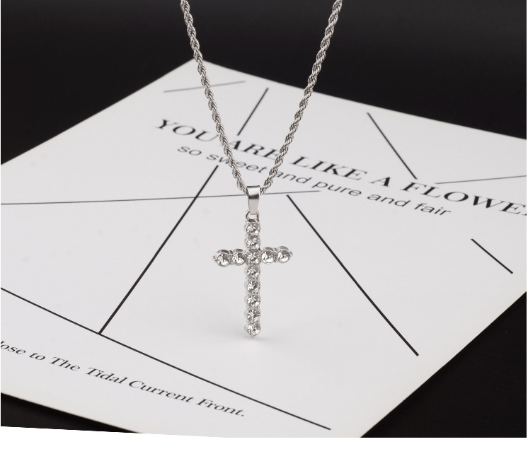 Full Diamond Cross Necklace
