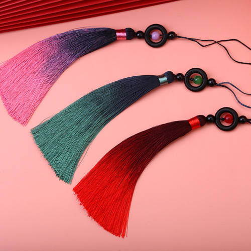 Runsu tassel 16 cm transfer beads gradient tassel tassels ancient costume Hanfu pendant cheongsam pressed lapel guqin pendant