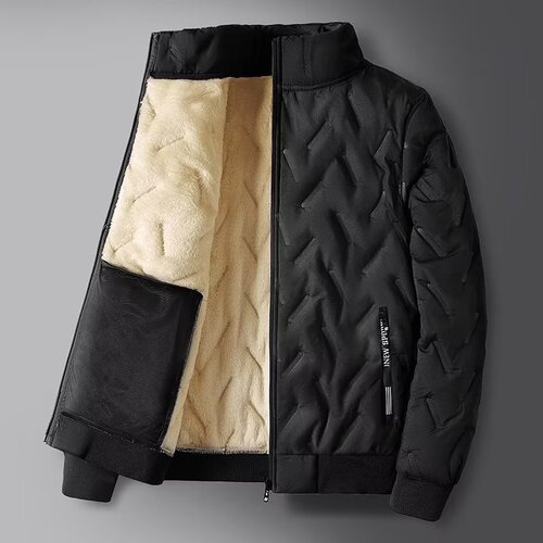 Lambskin Fleece Coat for Men - Winter Heavy Warm Fleece Jacket, Loose and Thick, Warm Insulated, Fitted and Larger Size, Father's Style Frock Coat