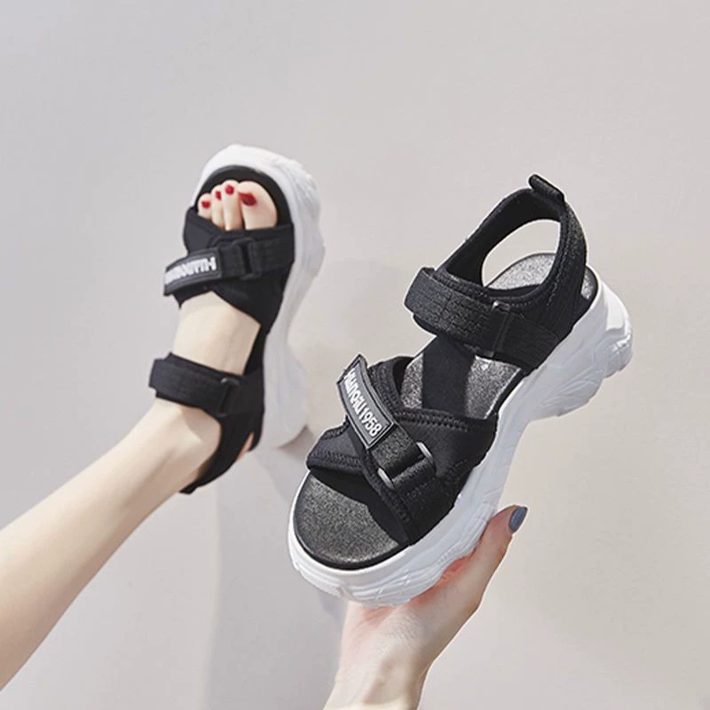 Summer mesh low sandals platform with velcro, footwear, sports shoes for leisure, (Cross-border trading), 2023, internet celebrity