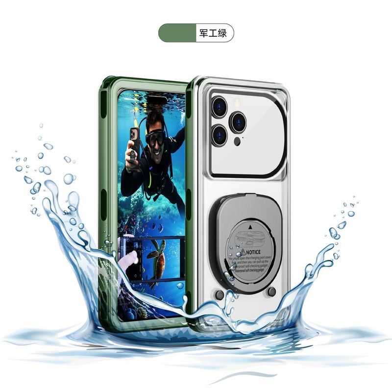 Apple Samsung Huawei 用の自己検査防水携帯電話ケース 6.9inch 以内の画面ダイビング携帯電話バッグ ケース|undefined