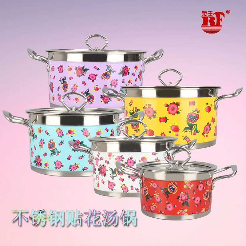 Нержавеющая сталь рецепт горячей potsoup pot наклейки цветы обработка возвращена суповая кастрюля предметы быта можно нанести рисунки можно оформить