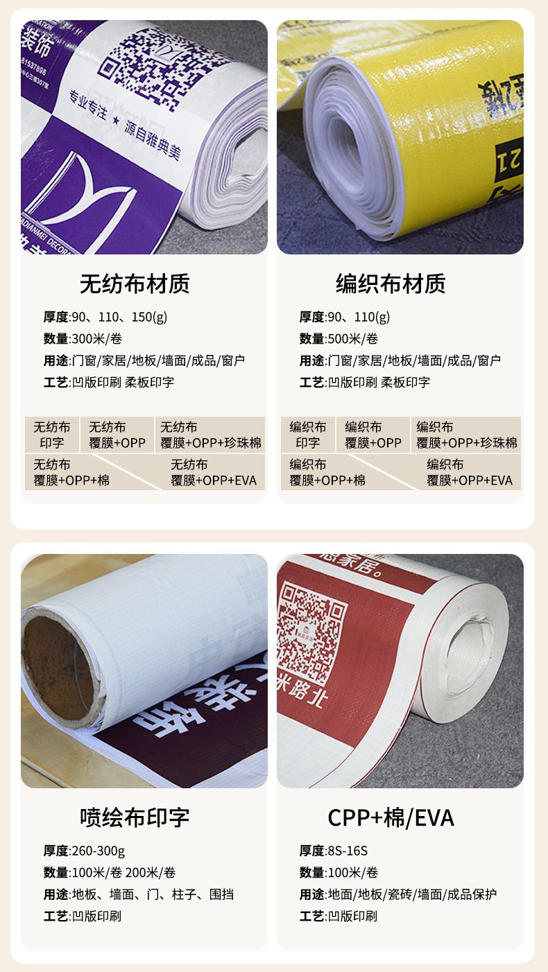 编织布地面保护膜详情页