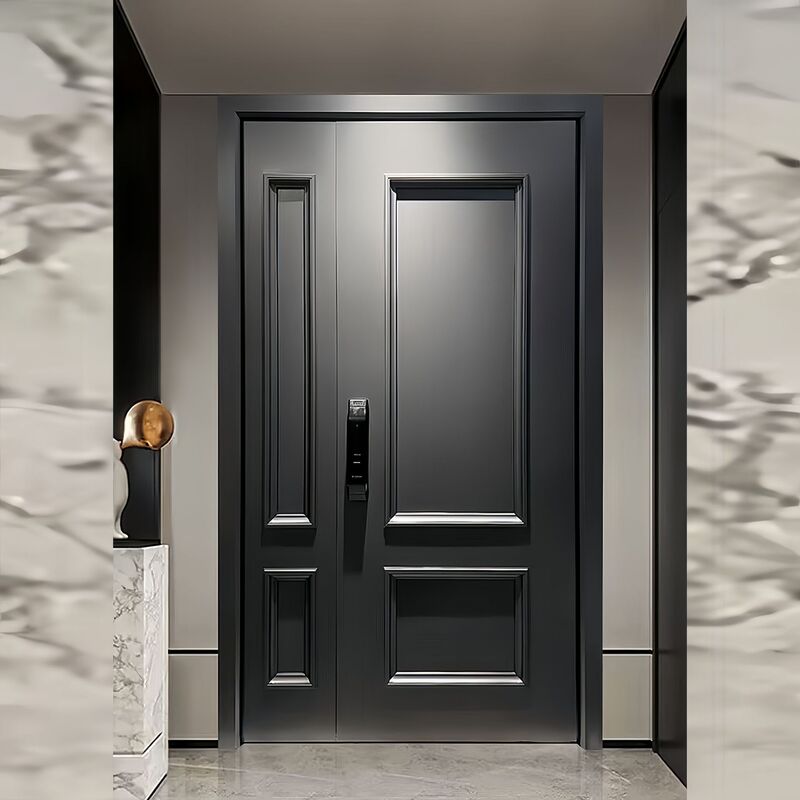 Modern Style High-end Villa Gate Anti-theft Door Light Luxury Minimalist Entry Door Extremely Carved Cast Aluminum Door Frame French Gate