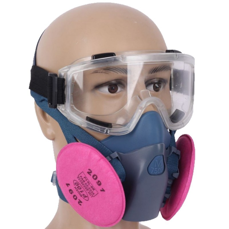 卸売 7502 液体シリコーン防塵マスクスプレー塗装研削装飾 + 2091 フィルター綿重度防塵マスク|undefined