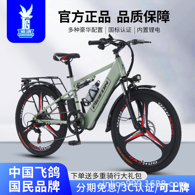 Flying Pigeon Bicicleta de montaña eléctrica Batería de litio de 400W Nuevo estándar nacional para adultos Bicicleta de batería para hombres y mujeres