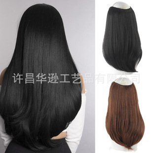 Factory wholesale wig U-shaped one-piece artificial hair pad hair piece short straight hair adapter overhead reissue
