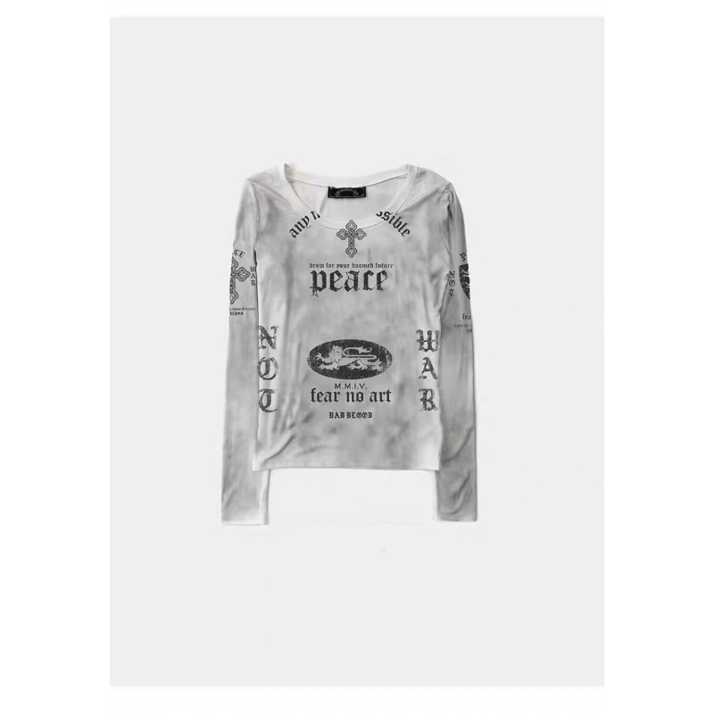 Badblood BCAC serie hacer vieja camiseta delgada impresión retro camiseta de manga larga camiseta de chica caliente superior