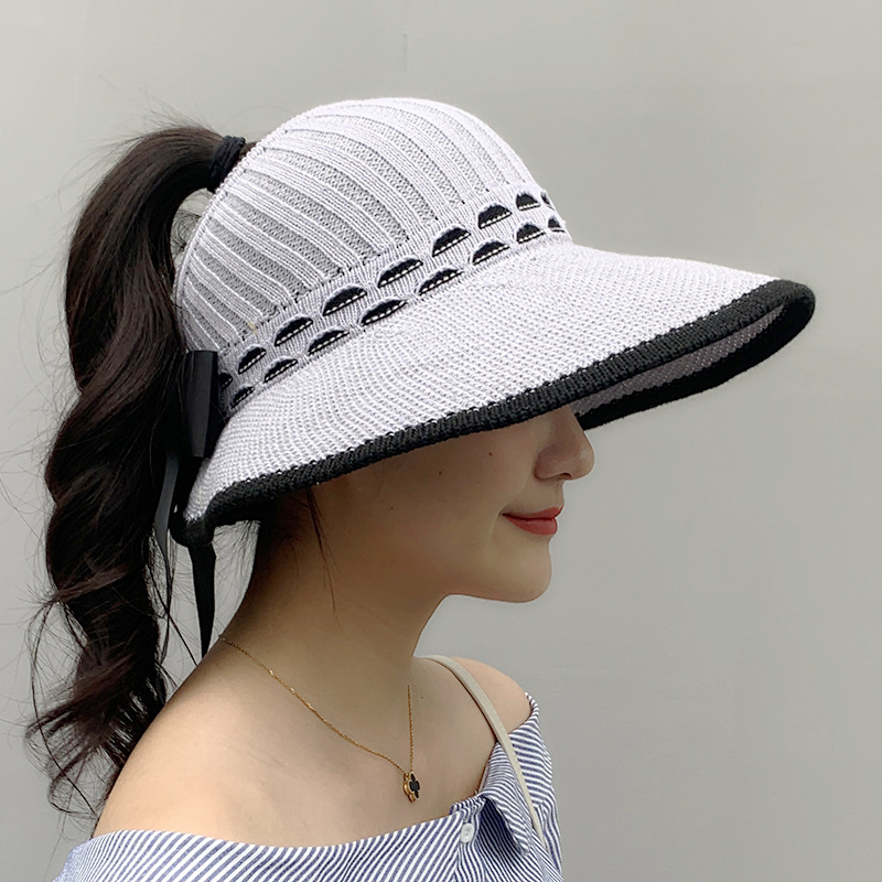 امرأة رعوي أسلوب بسيط اللون الصامد طنف مسطح قبعة الشمس display picture 1