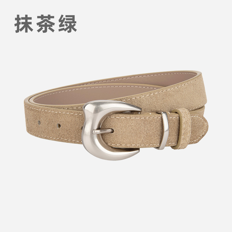 韩版流行反绒皮带女士辣妹风搭配裙子牛仔裤带真皮复古磨砂腰带女|undefined