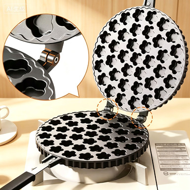 Cross-border egg waffle pan, household non-stick pan mold, plum blossom-shaped mini cake baking tray, frying pan, baking tools wholesale