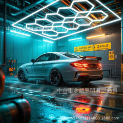 LEDハニカムランプ防水六角ステーションランプクロスボーダー理髪ジム洗車店専用照明器具DIY