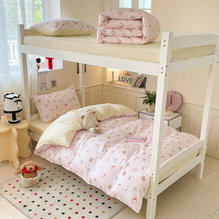Student Dormitory Bed Three-Piece Set 100 Pure Cotton High School Student Bed Bed Sheets Quilt Cover Bed Bed Sheets 90X200