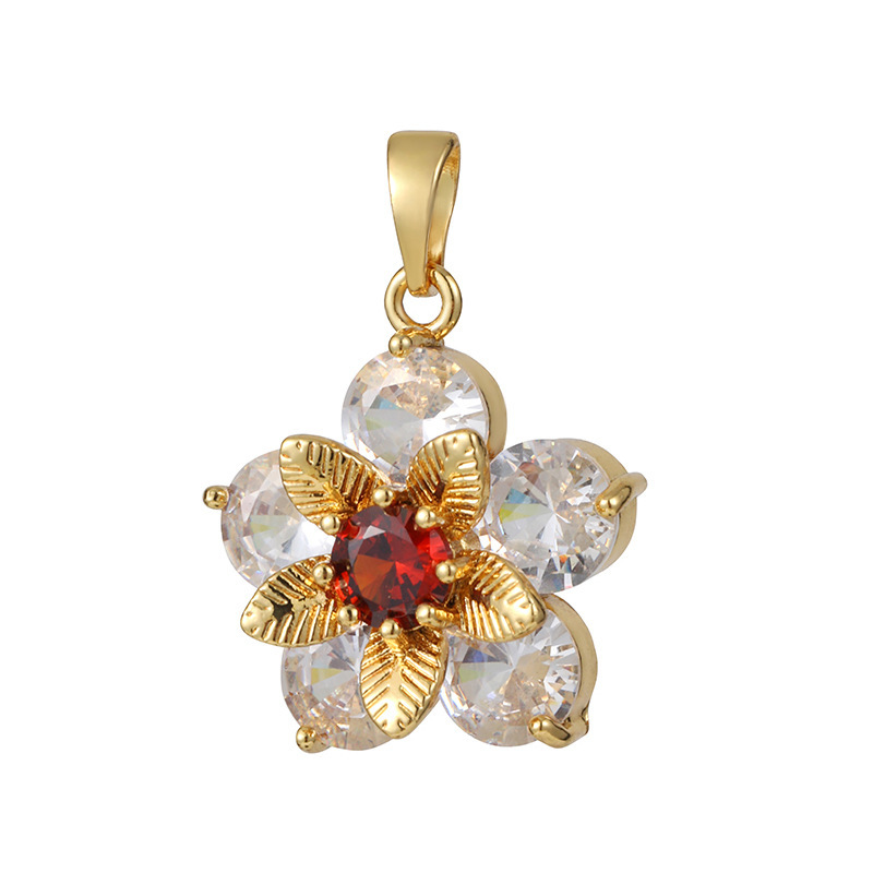 Joyas transfronterizas colgante de rubí esmeralda ligero de lujo accesorios de acero de titanio collar no decolor cadena clavícula