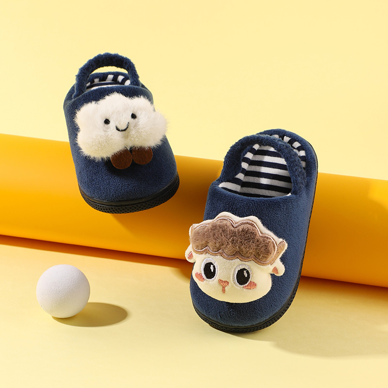 Children's Slippers Wholesale Baby Girl Autumn and Winter Furry Warm Indoor Cotton Slippers for Toddlers Lightweight Slippers with Straps for Boys