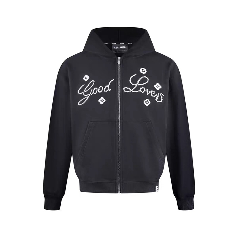 GOODBRAND 25FW GOOD LOVES小花标语轻奢时尚拉链卫衣男女同款|undefined