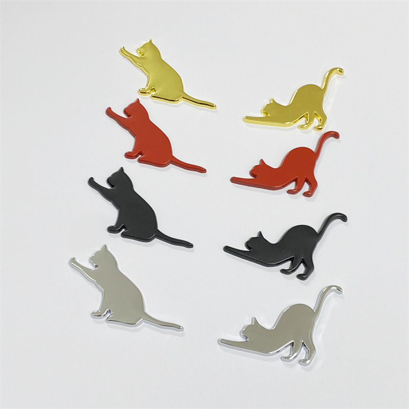 Adesivo decorativo per frigorifero, in metallo, personalizzato, con marchio laterale per auto, con gatto bianco, antigraffio, impermeabile_voghion.com