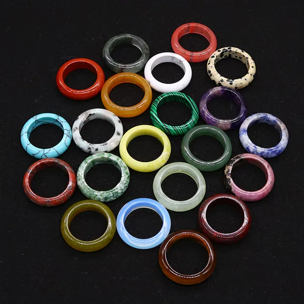 Amazon's Popular Natural Stone Semi-Precious Stone Flat Ring Lapis Lazuli Ring Donut Width 17 # 18 # 20 #
