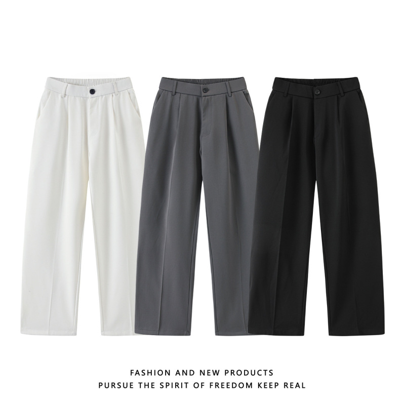 American-Style Pleated Ice Silk Trousers for Men, Summer Thin High-Street Cleanfit Casual Pants, Trendy Men's Suit Pants American-Style Pleated Ice Silk Trousers for Men, Summer Thin High-Street Cleanfit Casual Pants, Trendy Men's Suit Pants