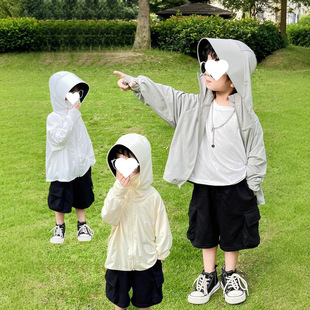 Children's Sun Protection Clothing Boys and Girls Upf50 Baby Ice Silk Breathable Sun Protection Clothing Air-Conditioned Shirt Jacket
