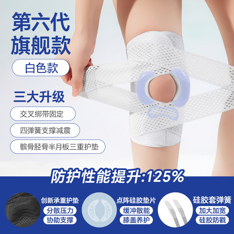 日本第六代透气护膝轻薄运动跑步骑行登山半月板膝关节髌骨带|undefined