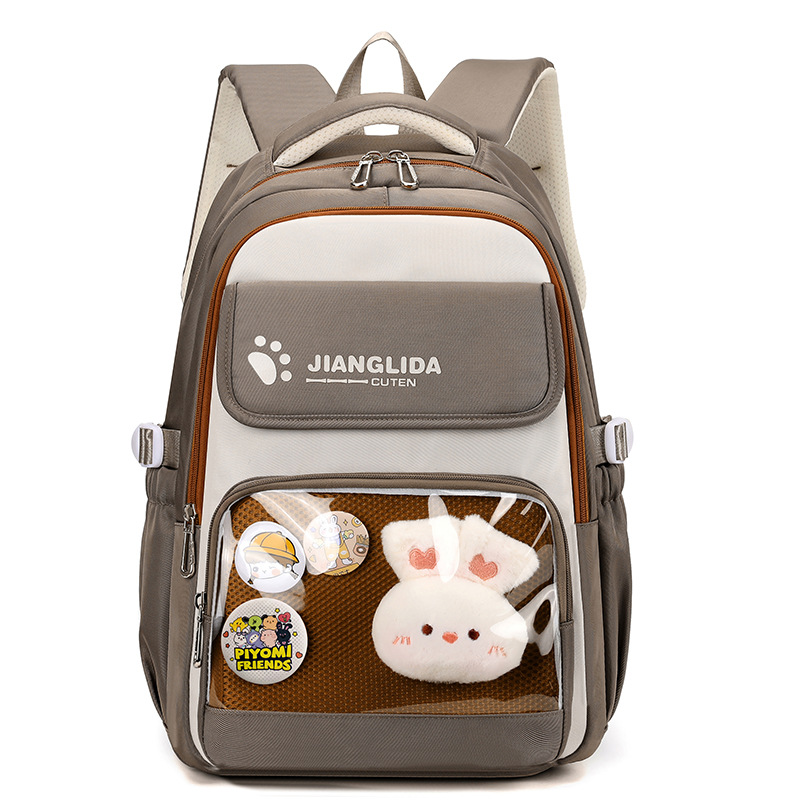 Mochila Jianglida de alta calidad para estudiantes de secundaria, para niñas, gran capacidad, negra, resistente a las manchas, mochila para estudiantes de secundaria.