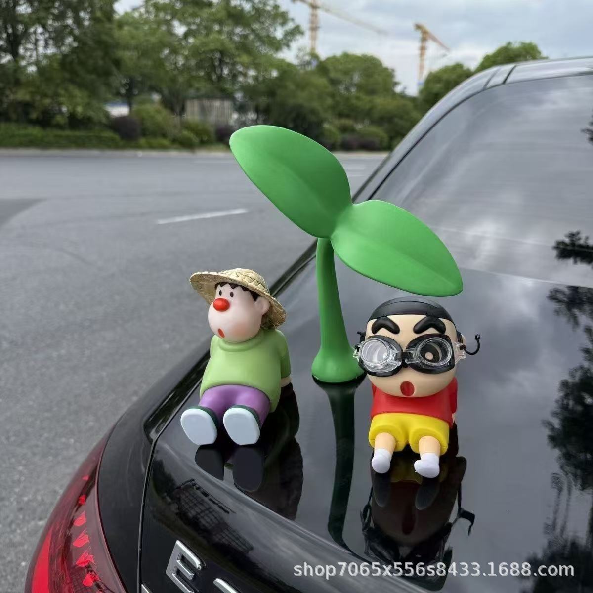 Creative Car Ornaments 3D Stereo Doll Japanese and Korean Style Car Roof Decoration Plush Car Sticker