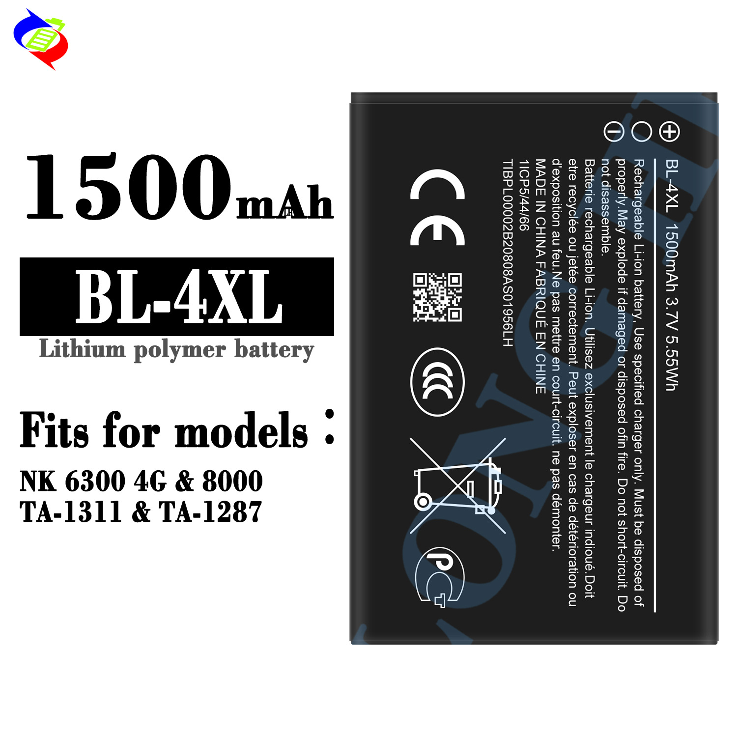 适用于诺基亚NK 6300 4G/8000手机充电池BL-4XL全新耐用工厂批发