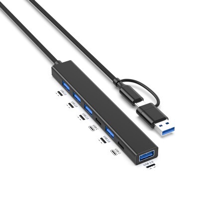 Dual-head docking station USB 3.1 3.0 hub 8 in 1 splitter TYPEC card reader seconds read data 7 in 1 Dual-head docking station USB 3.1 3.0 hub 8 in 1 splitter TYPEC card reader seconds read data 7 in 1