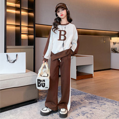 女童套裝春秋款2024新款休閒女孩衛衣時髦洋氣大童兒童春裝兩件套