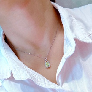Caibao wholesale new goods no burning yellow blue treasure necklace crystal clean color rich fire color good 18k set diamond