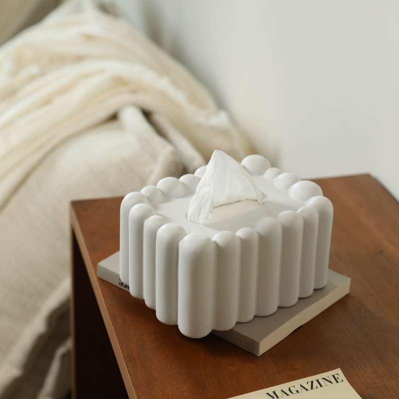 Ins caja de pañuelos creativos caja de dibujo de viento crema simple sala de estar casa servilleta de cerámica en caja adornos
