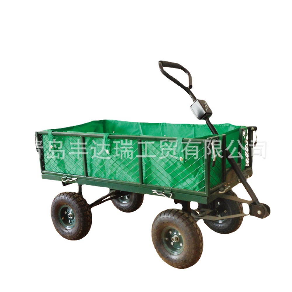 厂家销售 重型四轮园林工具车 静音折叠拉货车推车搬运车