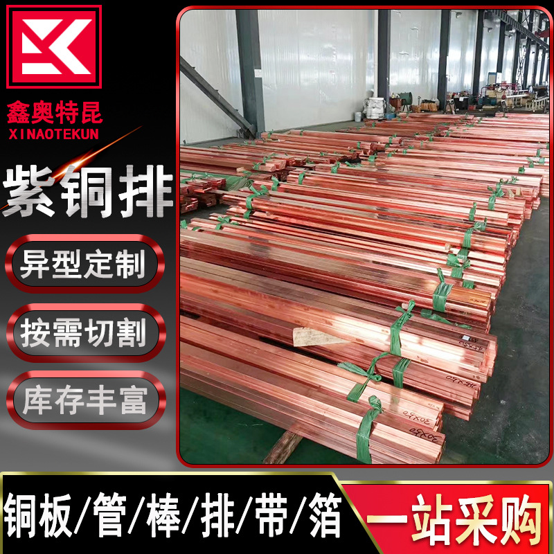 批发T2镀锡紫铜排  T2无氧紫铜排 电工机加工紫铜排 紫铜扁条