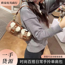 寇家机车包2025早春新款灰色斜肩女春秋高级感露肩短上衣宽松慵懒