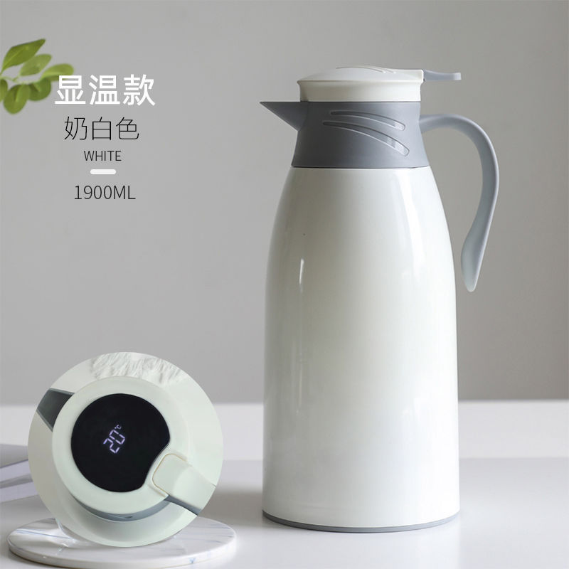 [온도 표시丨두꺼운 내부 탱크] 1.9L 흰색